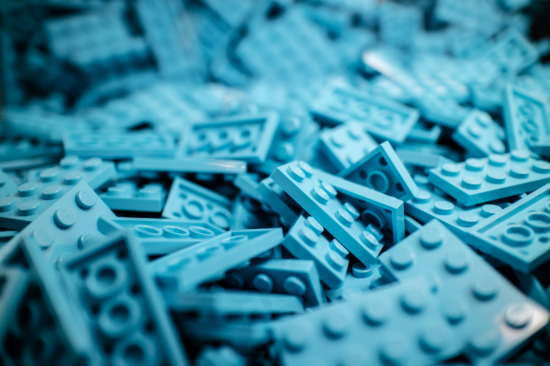 blue building block lot